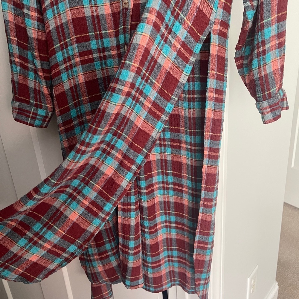 Pilcro Anthropologie Buttom Down Top Duster Side Slit Tunic - Picture 5 of 7